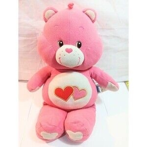 VINTAGE 2003 GIANT CARE BEARS LOVE A LOT 28" PLUSH STUFFED  CUDDLE PILLOW